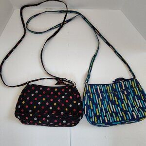 Vera Bradley Frannie Bundle of (2) Havana Dots & Katalina Showers Crossb…
